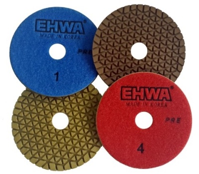 Алмазные гибкие шлифовальные круги EHWA Pads 4-STEP D100 №4 Алмазные гибкие шлифовальные круги EHWA Pads 4-STEP D100 №4